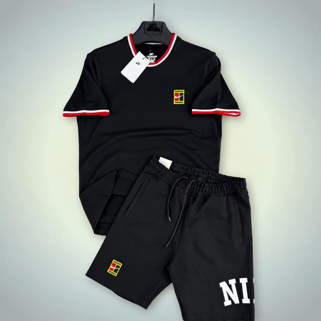 Nike Tennis moški kratek športni komplet, črna. Premium kakovost