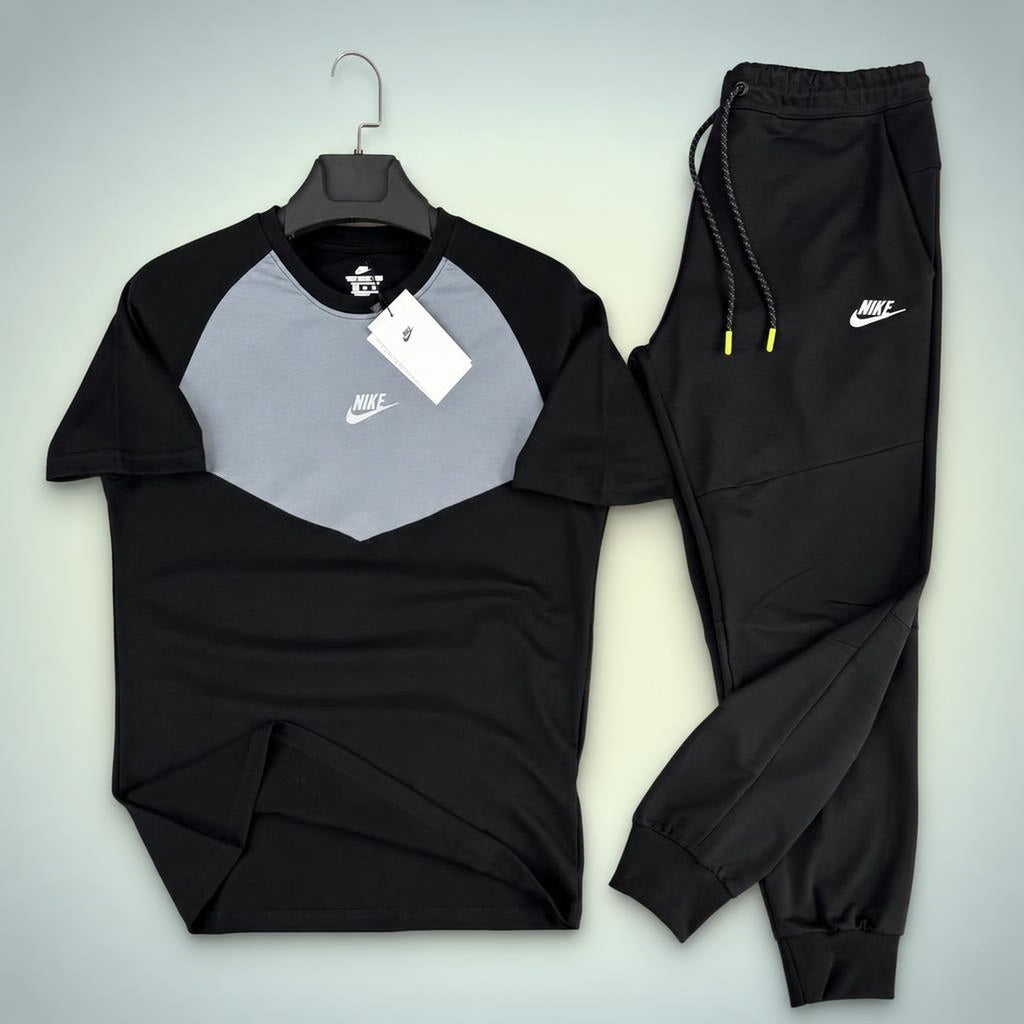 Nike Air Max moška poletna športna trenirka, črno-siva. Premium kakovost