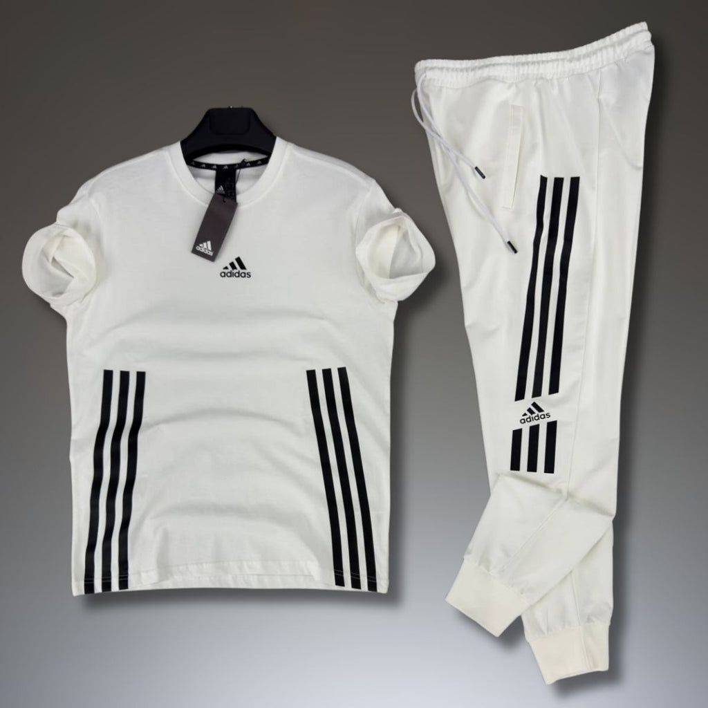 Adidasov moški poletni komplet. beli. Vrhunska kakovost