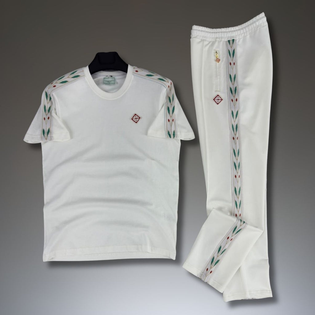 Casablanca moški poletni komplet, bel. Vrhunska kakovost