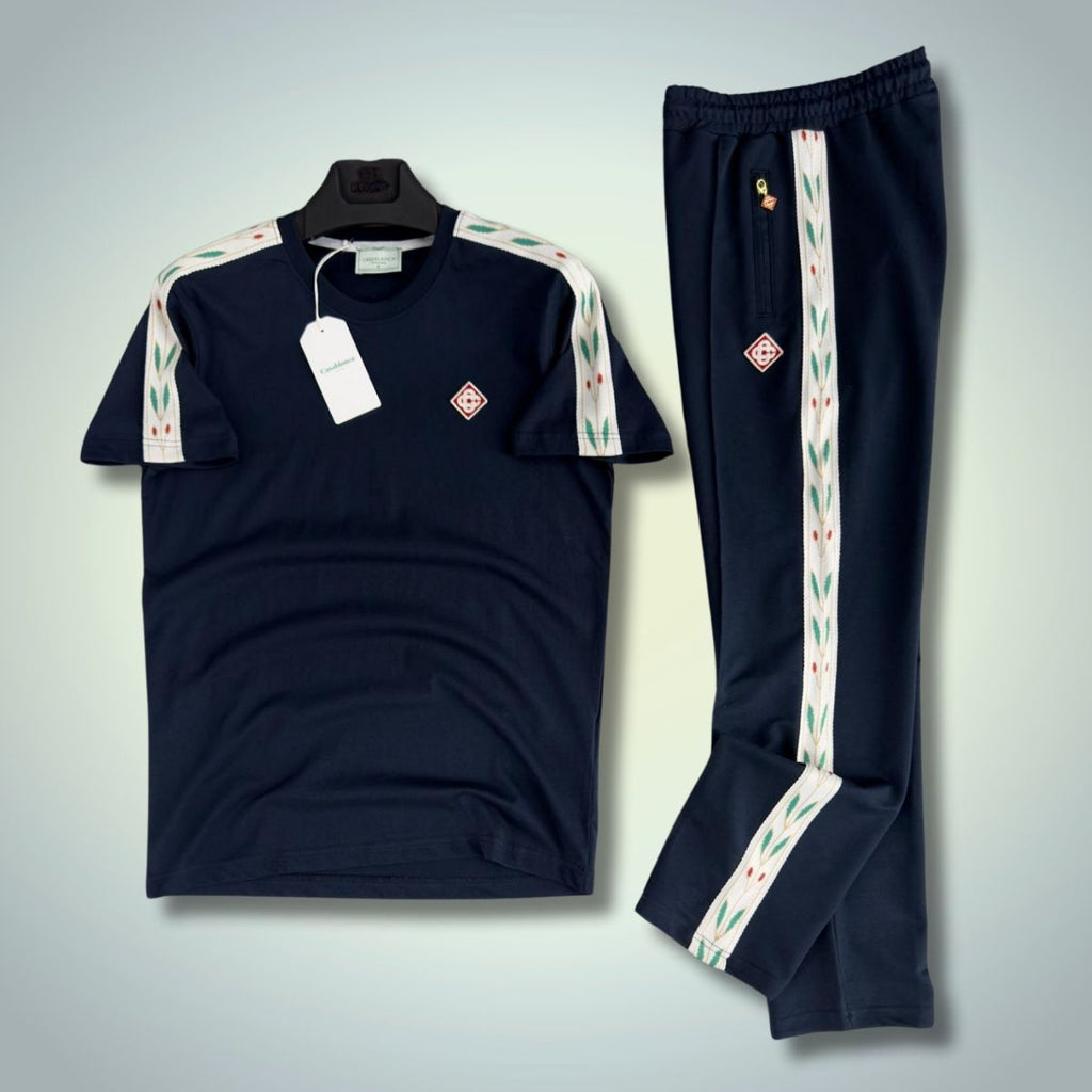 Casablanca moški poletni komplet, temno modra barva. Vrhunska kakovost