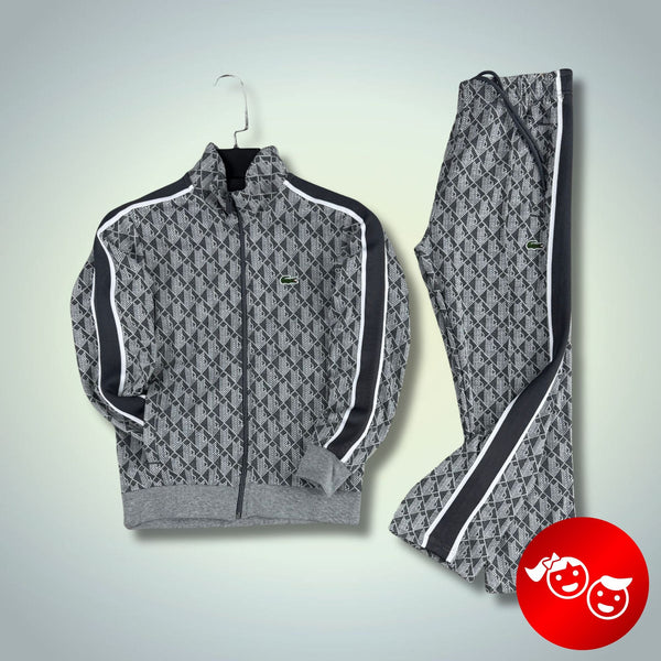 Otroška trenirka Lacoste, Jacquard Monogram, grafitna, Model 2025. Vrhunska kakovost