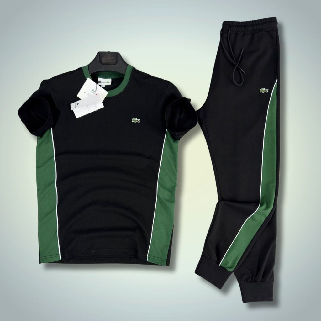Lacoste moški poletni komplet, črno-zelen. Model 2025. Vrhunska kakovost