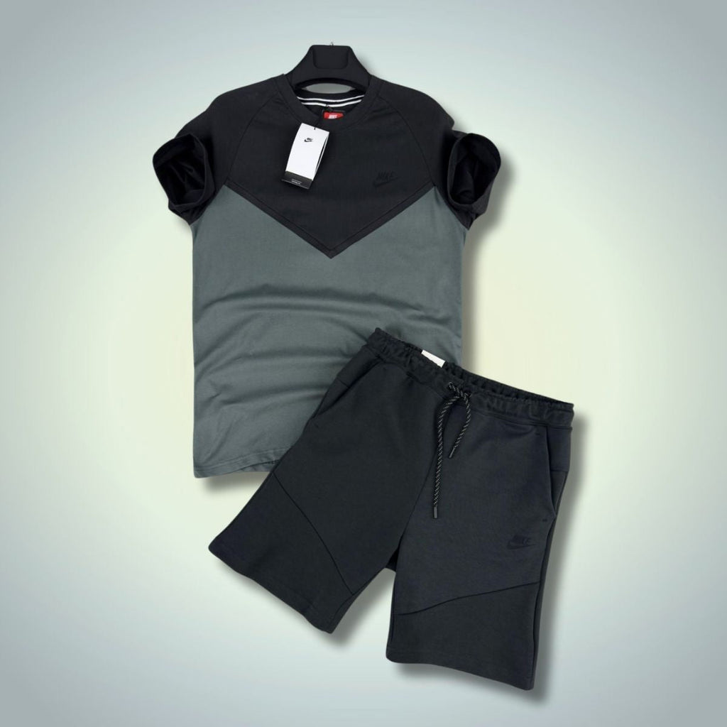 Nike Tech Fleece moški komplet s kratkimi hlačami, grafitna - siva. Vrhunska kakovost