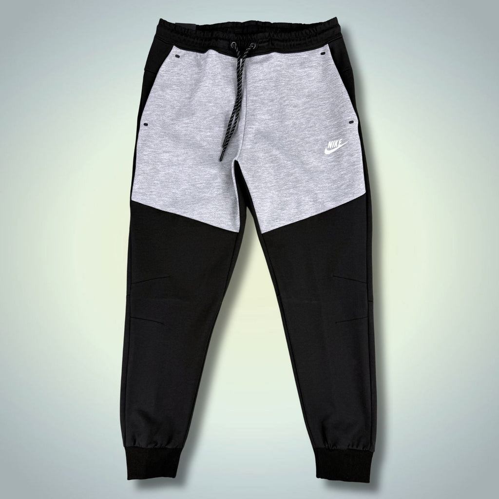 Nike Tech Fleece moški športni hlače, črno-klasično sivi. Premium kakovost