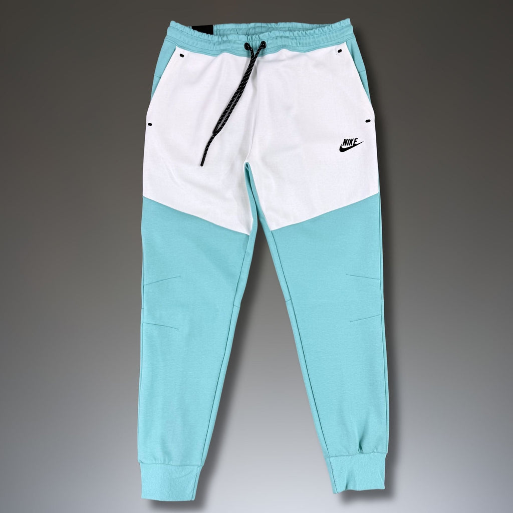 Nike Tech Fleece moški športni hlače, bele-tirkizne. Premium kakovost