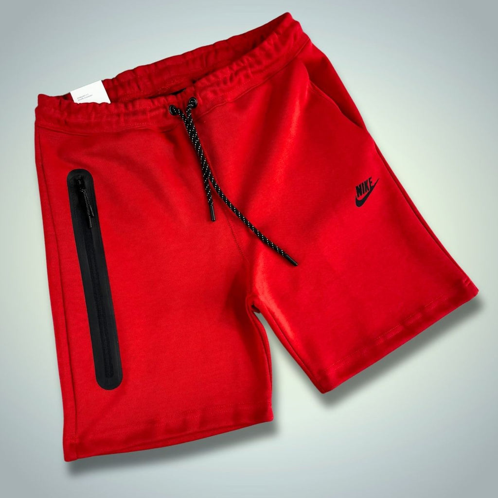 Nike Tech Fleece moške kratke hlače, rdeče. Model 2024. Vrhunska kakovost