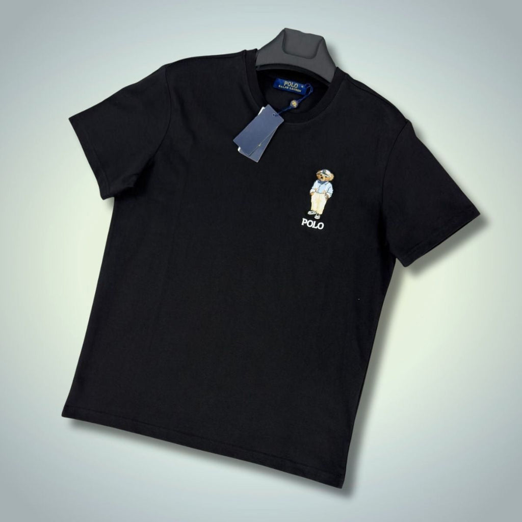 Ralph Lauren moška majica s potiskom majhnega medveda, črna. vrhunska kakovost