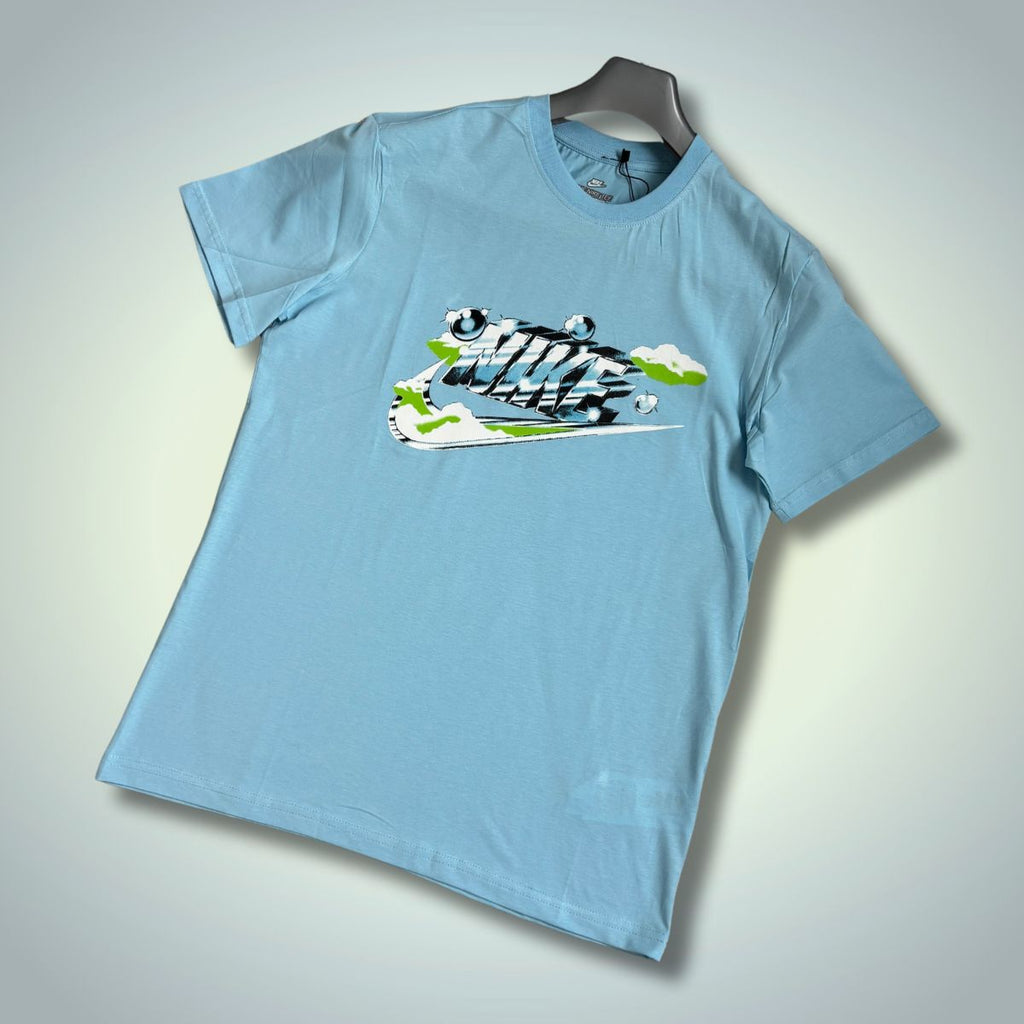 Nike moška majica, kromiran logotip, svetlo modra. Vrhunska kakovost