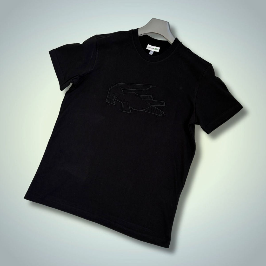 Moška majica Lacoste, logotip s skico, črna. Vrhunska kakovost