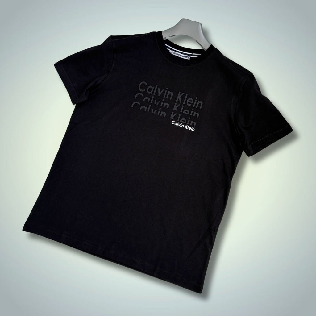 Moška majica Calvin Klein, izrezani logotipi, črna. Vrhunska kakovost
