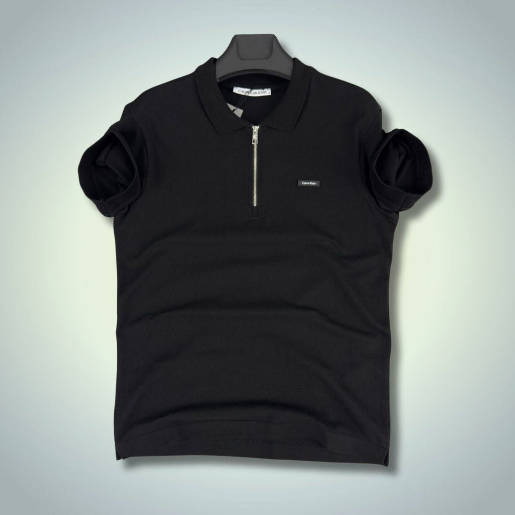 Calvin Klein moška polo majica z zadrgo, črna. vrhunska kakovost