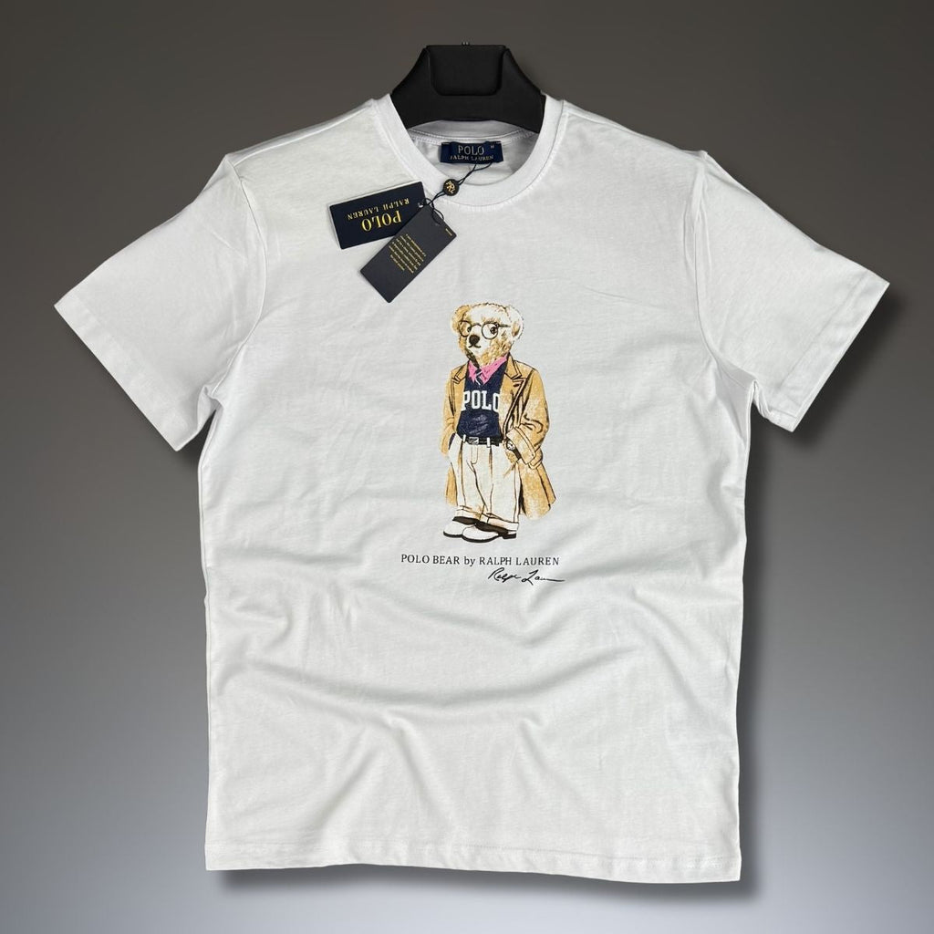 Ralph Lauren moška majica, college bear, bela. Vrhunska kakovost