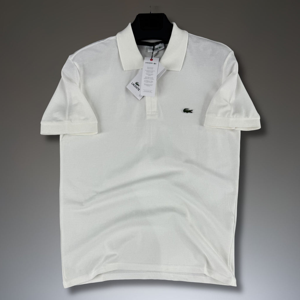 Moška umazano bela Lacoste polo majica. Premium kakovost