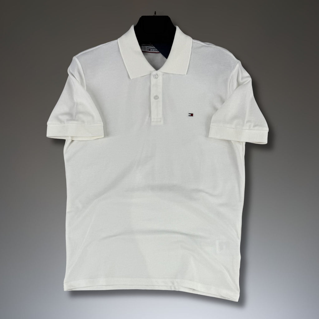 Moška bela TH polo majica. Premium kakovost