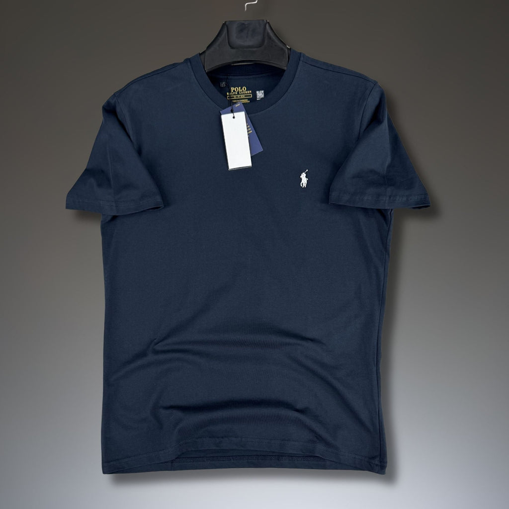 Moška temno modra majica Ralph Lauren, belo logotipom. Premium kakovost