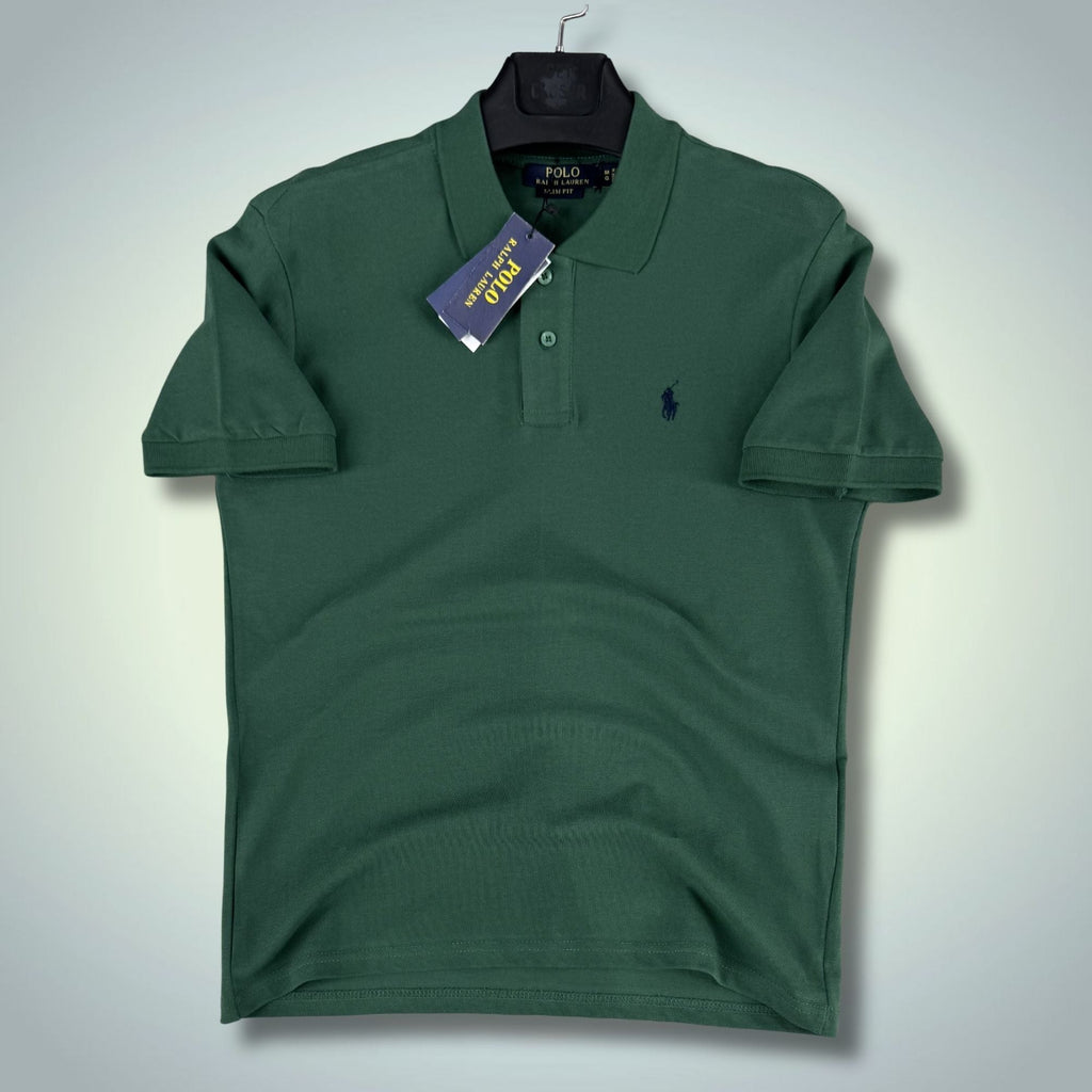 Moška zelena polo majica Ralph Lauren, modro logotipom. Premium kakovost