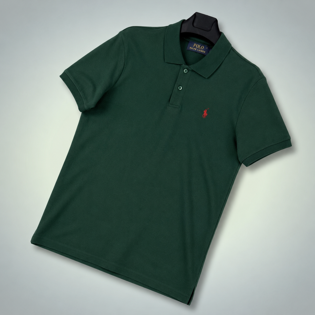 Ralph Lauren moška polo majica, rdeč logotip, zelena. Vrhunska kakovost