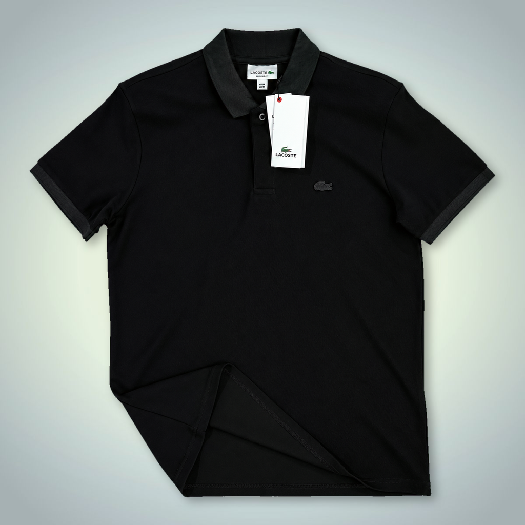 Lacoste moška polo majica, logotip v tonu, črna. Vrhunska kakovost