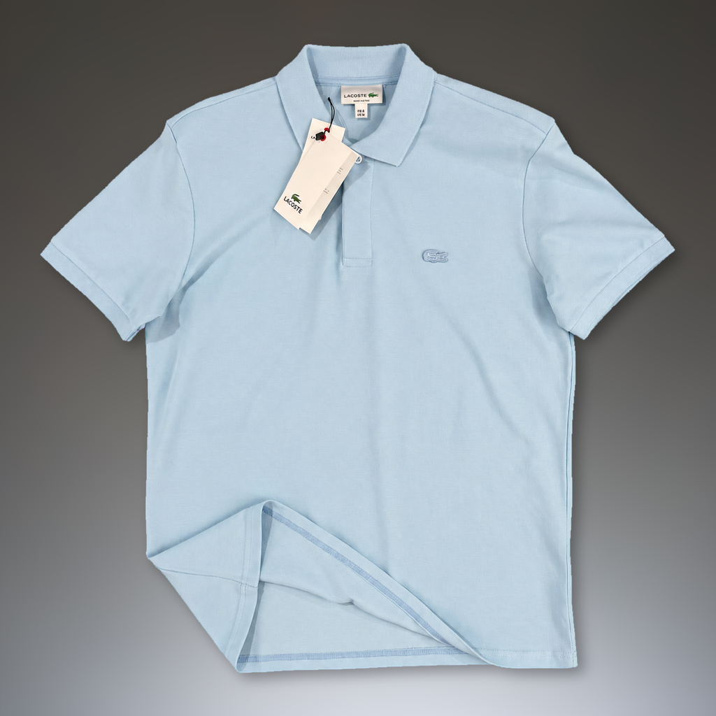 Lacoste moška polo majica, logotip v tonu, svetlo modra. Vrhunska kakovost