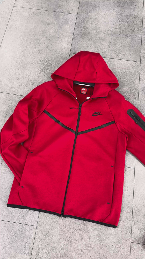 Moška trenirka Nike Tech Fleece, rdeča, Model 2024. Vrhunska kakovost