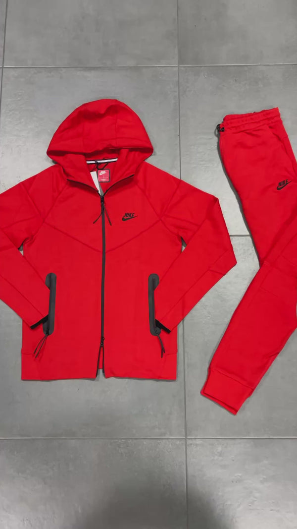 Nike Tech Fleece moška trenirka, rdeča. Model 2023. Vrhunska kakovost
