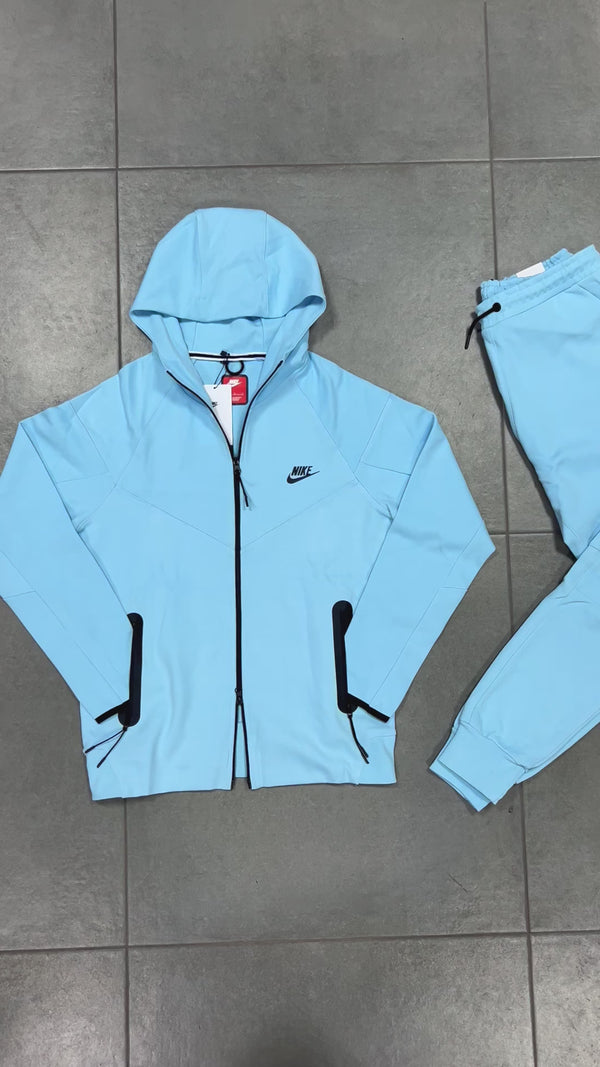 Nike Tech Fleece moška trenirka, svetlo modra. Model 2023. Vrhunska kakovost