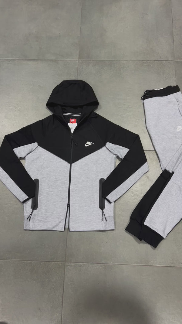 Nike Tech Fleece moška trenirka, črna in siva. Model 2023. Vrhunska kakovost