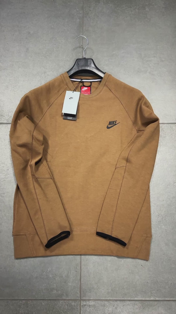 Nike Tech Fleece pulover, "Men's crew", rjava. Vrhunska kakovost