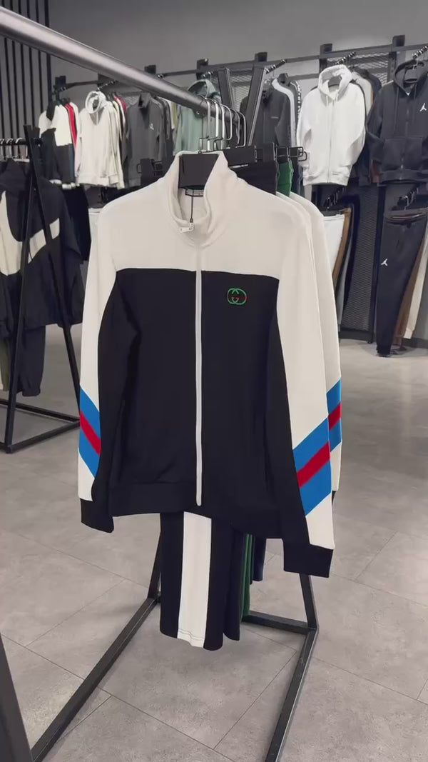 Gucci moška trenirka, zeleno-bela. Vrhunska kakovost