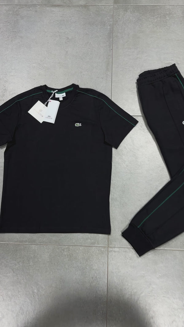 Lacoste moški poletni set, črn. Vrhunska kakovost
